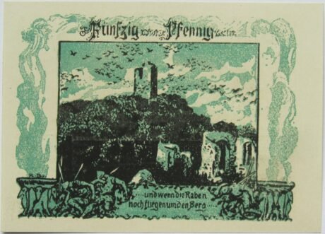 Реверс банкноты 50 fenigów Kyffhäuser Series (Niemcy) 1921
