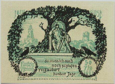 Реверс банкноты 50 fenigów Kyffhäuser Series (Niemcy) 1921