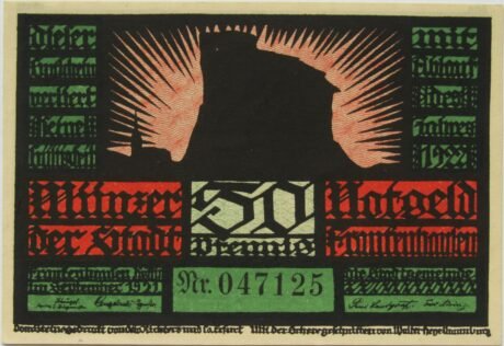 Аверс банкноты 50 fenigów (Niemcy) 1921