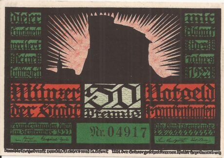 Аверс банкноты 50 fenigów (Niemcy) 1921