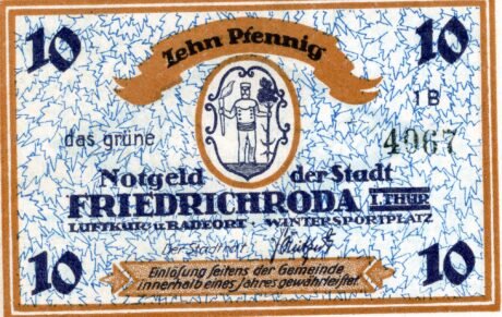 Аверс банкноты 10 Pfennigów wydanie 1B – das grüne (Niemcy) 1920