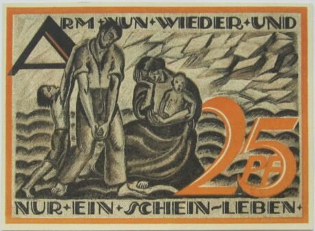 Реверс банкноты 25 fenigów (Niemcy) 1921