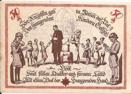 Реверс банкноты 50 fenigów (Niemcy) 1921