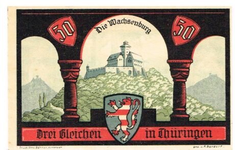 Реверс банкноты 50 fenigów Wachsenburg-Komitee (Niemcy) 1921