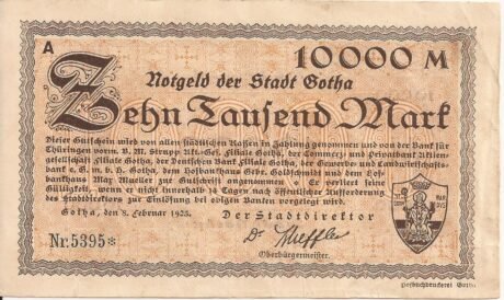 Аверс банкноты 10000 marek (Niemcy) 1923