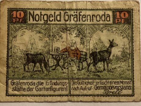 Аверс банкноты 10 fenigów (Niemcy) 1921