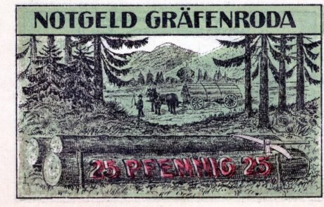 Реверс банкноты 25 fenigów (Niemcy) 1921
