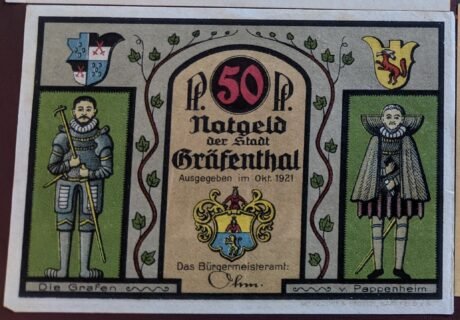 Аверс банкноты 50 fenigów (Niemcy) 1921