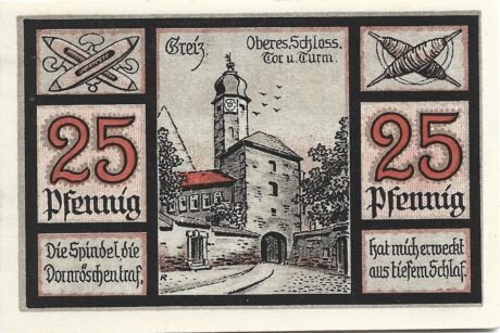 Реверс банкноты 25 fenigów (Niemcy) 1921