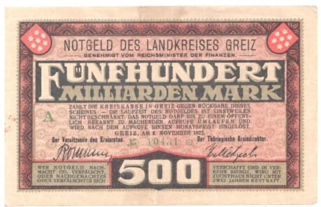 Аверс банкноты 5000000000000 marek (Niemcy) 1923