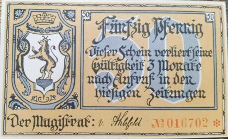 Аверс банкноты 50 fenigów (Niemcy) 1921