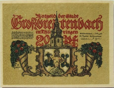 Аверс банкноты 20 пфеннигов (Германия) 1921 года