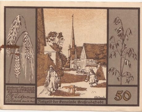 Аверс банкноты 50 fenigów (Niemcy) 1921