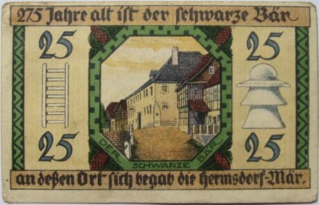 Реверс банкноты 25 fenigów (Niemcy) 1921