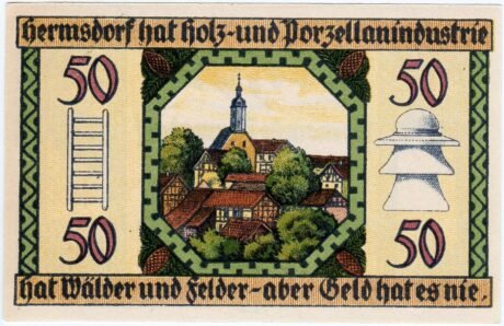 Реверс банкноты 50 пфеннигов (Германия) 1921 года