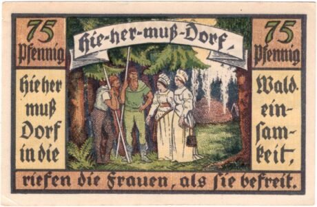 Реверс банкноты 75 пфеннигов (Германия) 1921 года