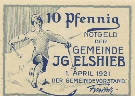 Аверс банкноты 10 fenigów (Niemcy) 1921