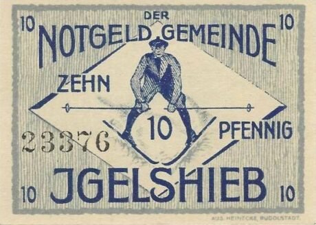 Реверс банкноты 10 fenigów (Niemcy) 1921
