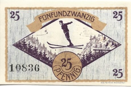 Реверс банкноты 25 fenigów (Niemcy) 1921