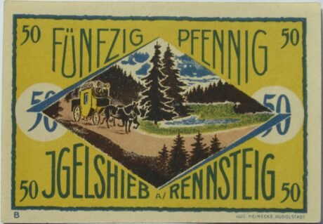 Реверс банкноты 50 fenigów (Niemcy) 1921