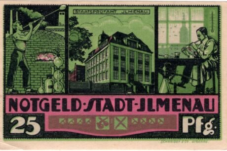 Аверс банкноты 25 fenigów zielona emisja (Niemcy) 1921