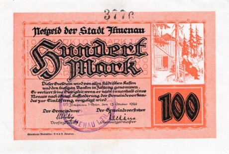 Аверс банкноты 100 marek (Niemcy) 1922