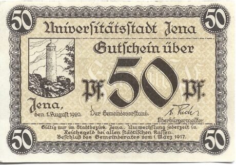 Аверс банкноты 50 пфеннигов (Германия) 1920 года