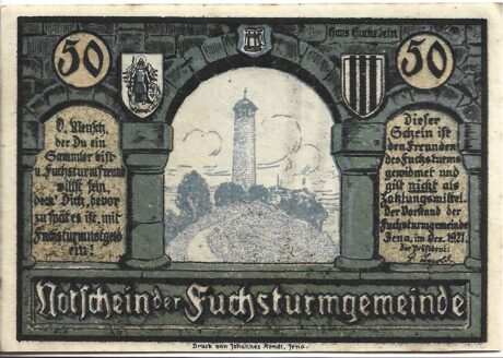 Аверс банкноты 50 fenigów Fuchsturmgemeinde (Niemcy) 1921