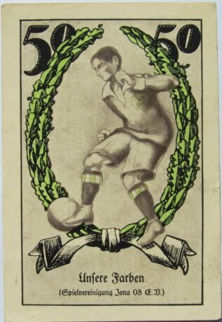 Реверс банкноты 50 fenigów Spielvereinigung Jena 08 (Niemcy) 1921