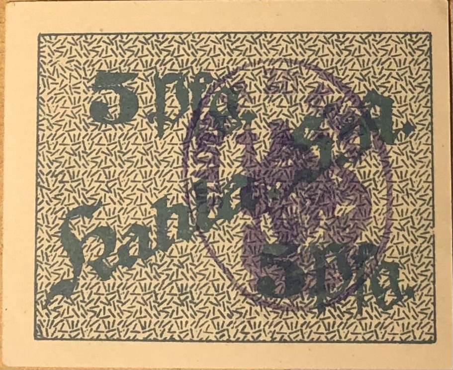 Реверс банкноты 5 пфеннигов (Германия) 1920 года