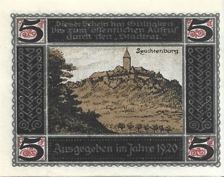 Реверс банкноты 5 fenigów (Niemcy) 1920