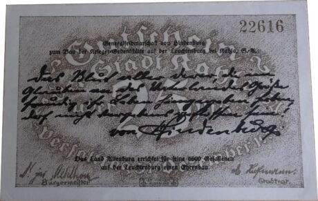 Аверс банкноты 25 fenigów (Niemcy)