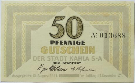 Аверс банкноты 50 fenigów (Niemcy) 1921