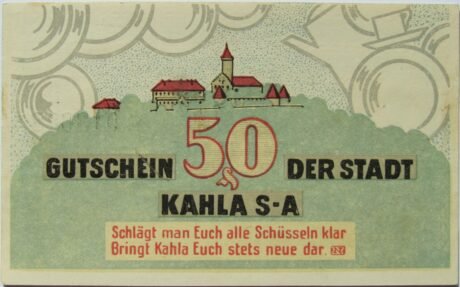 Реверс банкноты 50 fenigów (Niemcy) 1921