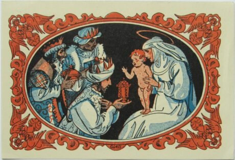 Реверс банкноты Seria bożonarodzeniowa 50 fenigów (Niemcy) 1921