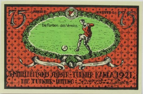 Реверс банкноты 75 пфеннигов Sportverein Kahla - B1 (Германия) 1921 года