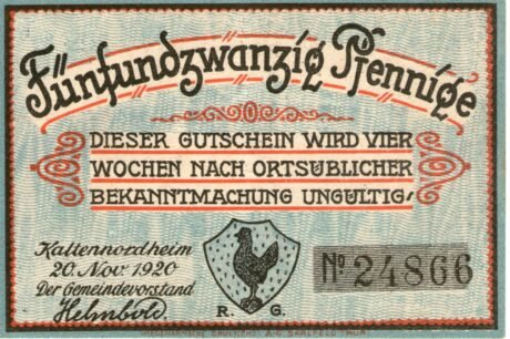 Аверс банкноты 25 fenigów (Niemcy) 1920