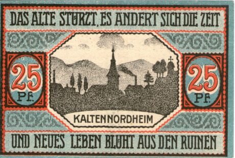 Реверс банкноты 25 fenigów (Niemcy) 1920