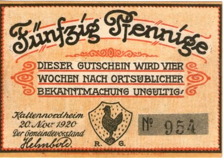 Аверс банкноты 50 fenigów (Niemcy) 1920