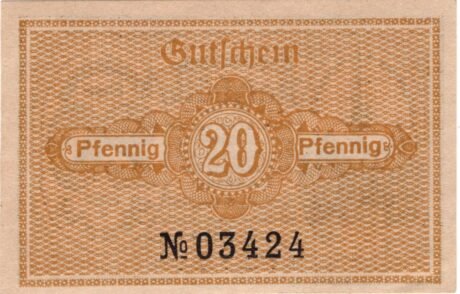Реверс банкноты 20 fenigów (Niemcy) 1920