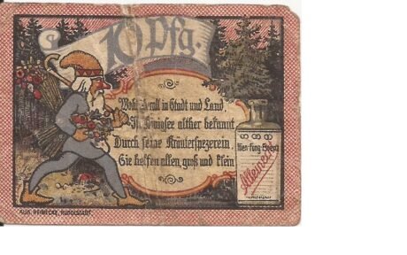 Реверс банкноты 10 fenigów (Niemcy) 1921