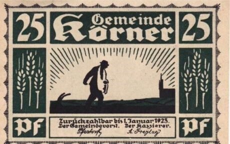 Аверс банкноты 25 fenigów (Niemcy) 1922