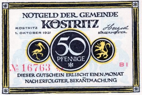 Аверс банкноты 50 пфеннигов (Германия) 1921 года