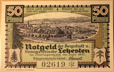 Аверс банкноты 50 пфеннигов (Германия) 1921 года