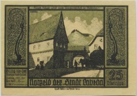 Аверс банкноты 25 пфеннигов (Германия) 1921 года