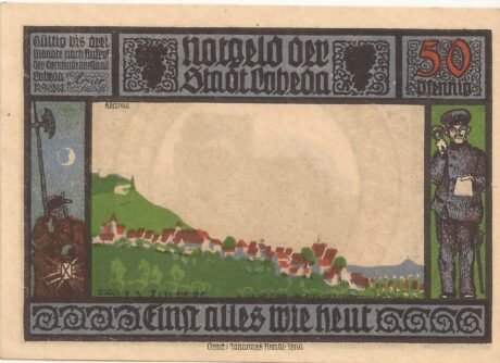 Аверс банкноты 50 fenigów (Niemcy) 1921