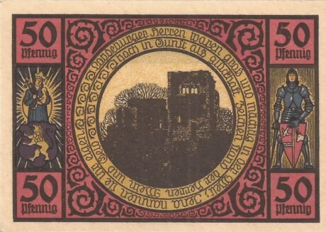 Реверс банкноты 50 fenigów (Niemcy) 1921