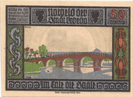 Аверс банкноты 50 fenigów (Niemcy) 1921