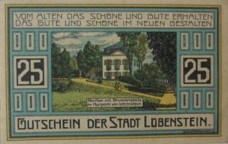 Реверс банкноты 25 fenigów (Niemcy) 1921