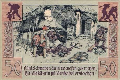 Реверс банкноты 50 fenigów (Niemcy) 1921